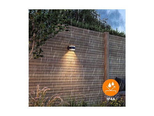 Foto van Wandlamp zwart vierkant 8W LED IP44 3000K Wandlamp zwart vierkant 8W LED IP44 3000K