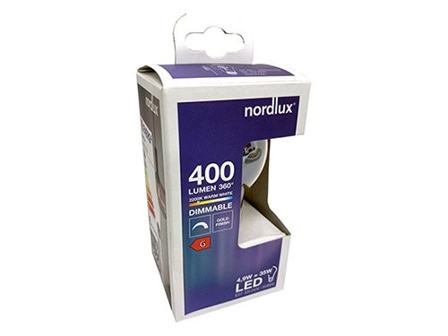 Foto van Nordlux LED GLS E27 4,9-35W 2200K filament spiraal gold dimbaar Nordlux LED GLS E27 4,9-35W 2200K filament spiraal gold dimbaar