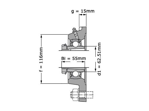 Foto van SKF Lagerblok Vierkant FYJ50 KF (45mm) SKF Lagerblok Vierkant FYJ50 KF (45mm)