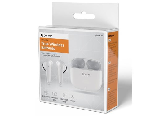 Foto van Bluetooth draadloze earbuds compact + oplaadcase wit Bluetooth draadloze earbuds compact + oplaadcase wit
