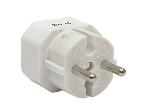 Randaarde stekkeradapter 2 x euro wit