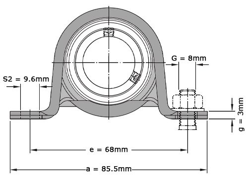 SKF Lagerblok Plaatstaal Staand P12 TF (12mm)