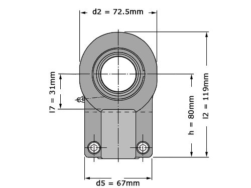 Foto van SKF Stangkop SIQG32 ES (32x72.5x32mm) SKF Stangkop SIQG32 ES (32x72.5x32mm)