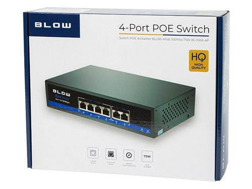 PoE Netwerk switch 4 poorts 10/100/1000Mbps