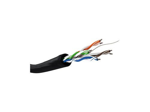 UTP CAT5E 4x2 AWG24 100m zwart massief OUTDOOR
