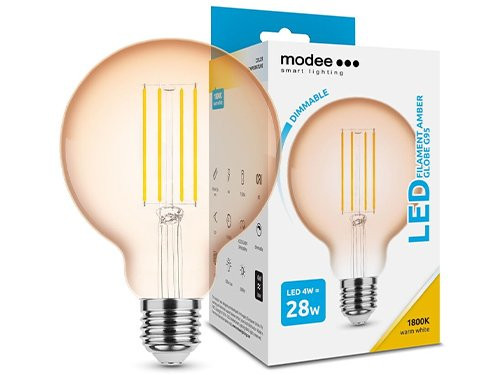 Modee LED Globe G95 E27 4-28W 1800K filament amber dimbaar
