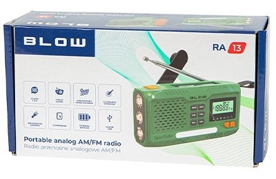 Radio AM/FM op zonne energie v2 + zaklamp + powerbank