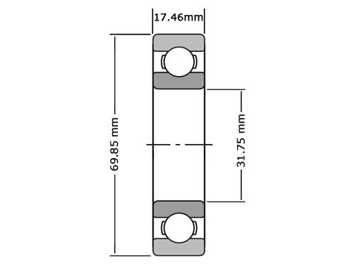 NKE Kogellager Eenrijig LJ1.1/4 (31.75x69.85x17.46mm)
