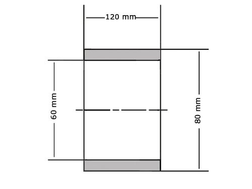Glijlager Sinterbrons BP25 60x80x120mm