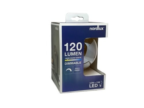 Foto van Nordlux LED Globe G120 E27 3,5-12W 1800K retro deco gold dimbaar Nordlux LED Globe G120 E27 3,5-12W 1800K retro deco gold dimbaar