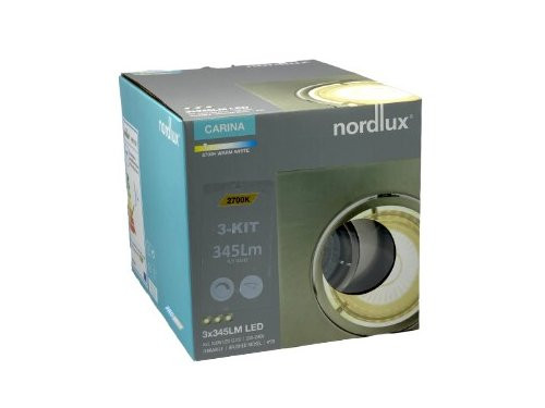 Foto van LED inbouwspot Carina vierkant nickel GU10 5W 3-pack dimbaar 2700K LED inbouwspot Carina vierkant nickel GU10 5W 3-pack dimbaar 2700K
