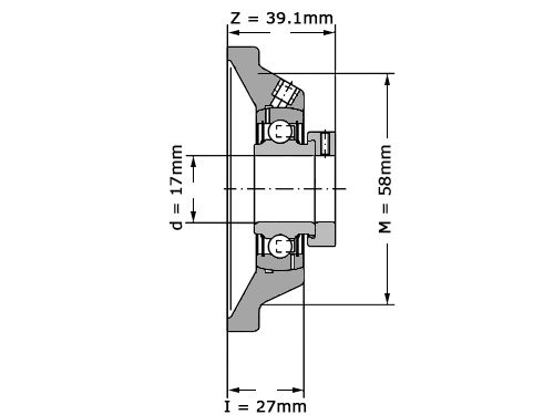 INA Lagerblok Vierkant PCJ17 (17mm)