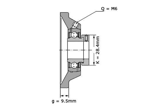 INA Lagerblok Vierkant PCJ17 (17mm)