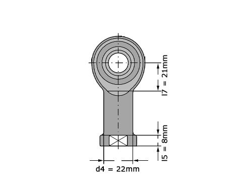 Foto van SKF Stangkop SILKAC16 M (16x43x21mm) SKF Stangkop SILKAC16 M (16x43x21mm)