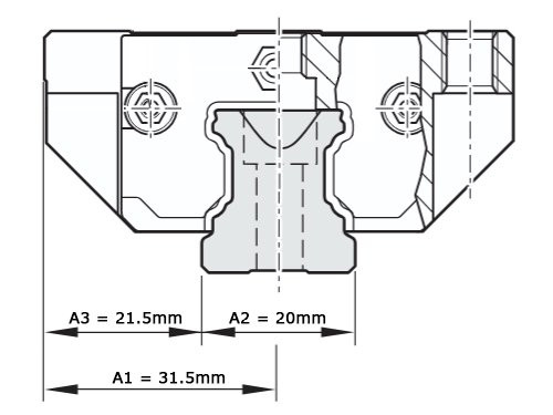 Bosch Rexroth Kogelwagen Koolstofstaal KWD-020-FNS-C1-P-1 Met Kogelketting