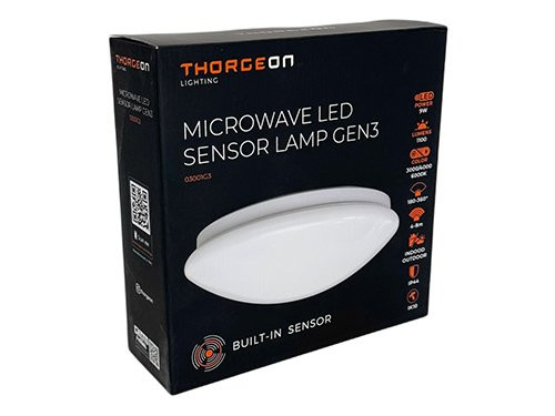 Foto van LED Plafonniere 255mm wit 9W Tri-White IP44 + sensor LED Plafonniere 255mm wit 9W Tri-White IP44 + sensor