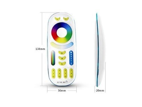 Foto van RGB-CCT afstandsbediening 2.4G 4-zones wit RGB-CCT afstandsbediening 2.4G 4-zones wit