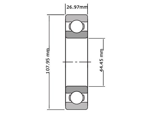 NKE Kogellager Eenrijig MJ1.3/4 (44.45x107.95x26.97mm)