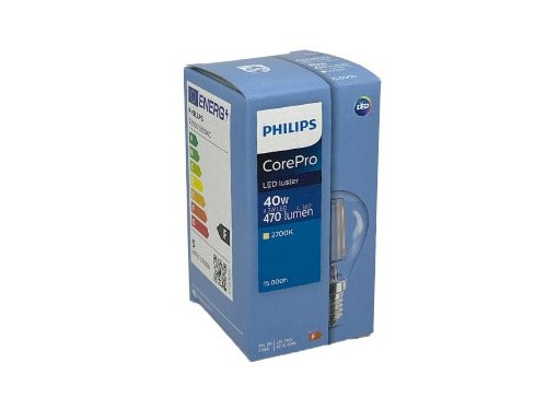 Foto van Philips LED kogel E14 4,3-40W 2700K filament helder Philips LED kogel E14 4,3-40W 2700K filament helder
