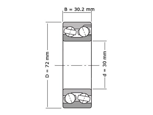 FAG Hoekcontactlager Tweerijig 3306 BD XL 2Z TVH C3 (30x72x30.2mm)