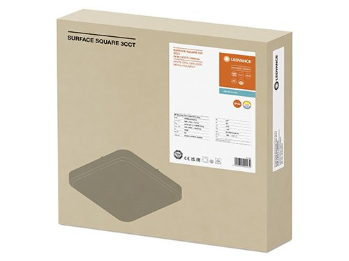 Foto van LED Plafonniere 330mm vierkant 24W Tri-White IP44 LED Plafonniere 330mm vierkant 24W Tri-White IP44