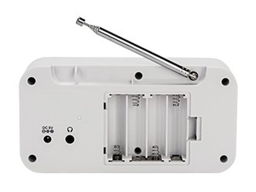Radio DAB+ 230v of batterij + dual wekfunctie wit
