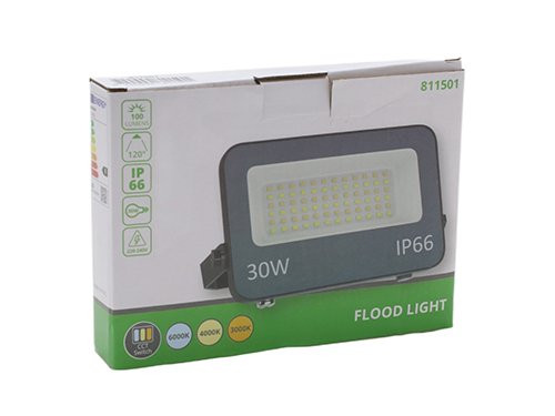 Foto van LED Bouwlamp 30W CCT zwart Tri-White LED Bouwlamp 30W CCT zwart Tri-White
