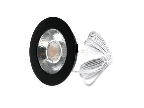 LED meubelspot 3W 2700K 62mm rond zwart