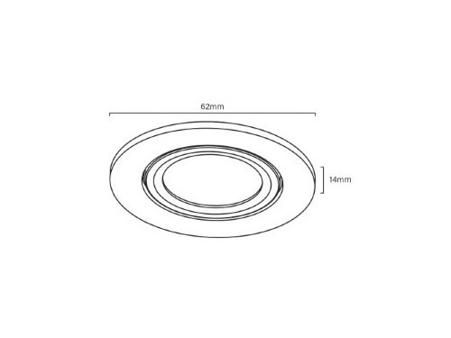 LED meubelspot 3W 2700K 62mm rond zwart