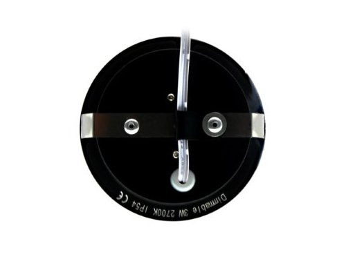 LED meubelspot 3W 2700K 62mm rond zwart