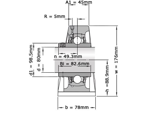 SKF Lagerblok Staand UCP216 (80mm)
