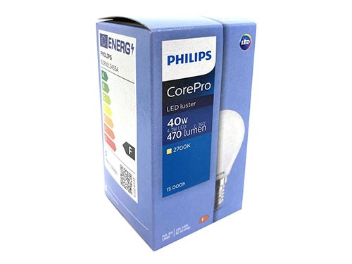 Philips LED kogel E14 4,3-40W 2700K filament mat