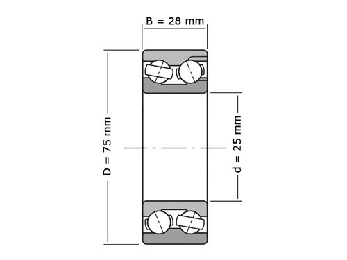 SKF Hoekcontactlager Tweerijig BEAM025075 C 2RSH (25x75x28mm)