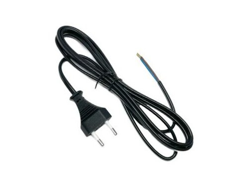 Eurosnoer 2x0,75qmm zwart 5m