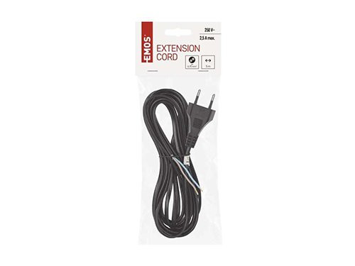 Eurosnoer 2x0,75qmm zwart 5m