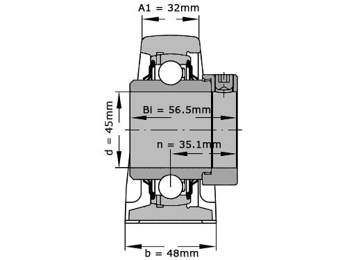 INA Lagerblok Staand RASE45 FA125 (45mm)