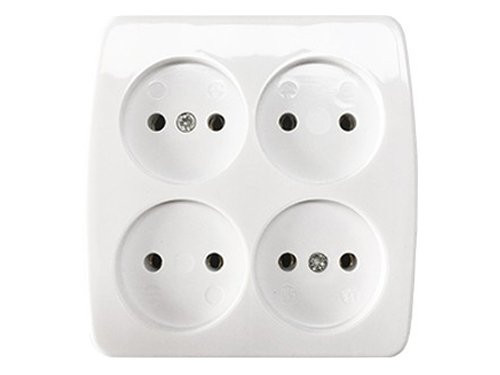 Tafelcontactdoos 4V vierkant wit