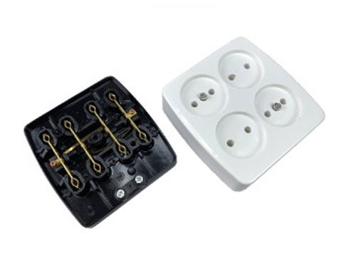 Tafelcontactdoos 4V vierkant wit