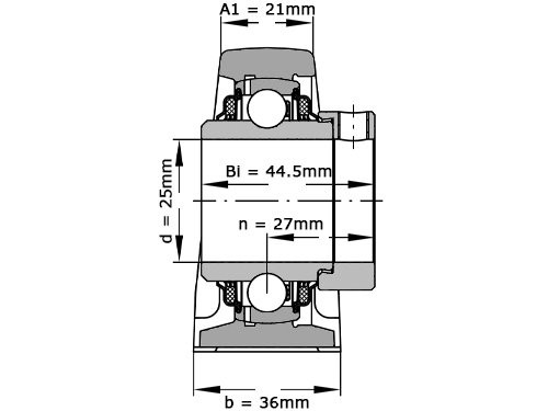 INA Lagerblok Staand TASE25 N (25mm)