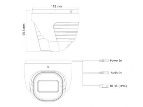 IP Camera dome 4Mpix 12V LED 2.8-12mm M-zoom VF