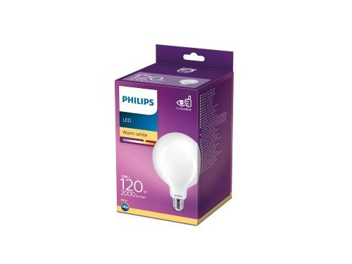 Philips LED Globe G120 E27 13-120W 2700K filament mat blister