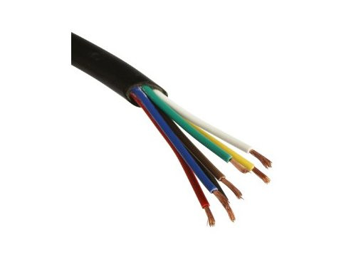 Kabel H07RN-F voor aanhanger rond 7x0,75qmm zwart 5m