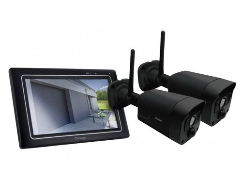 Foto van Draadloze bewakingsset met display + 2 Wifi outdoor camera`s Draadloze bewakingsset met display + 2 Wifi outdoor camera`s