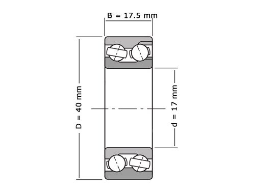 NKE Hoekcontactlager Tweerijig 3203 B 2RS TV (17x40x17.5mm)