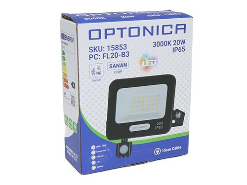 Foto van LED Bouwlamp 20W 3000K zwart + sensor LED Bouwlamp 20W 3000K zwart + sensor