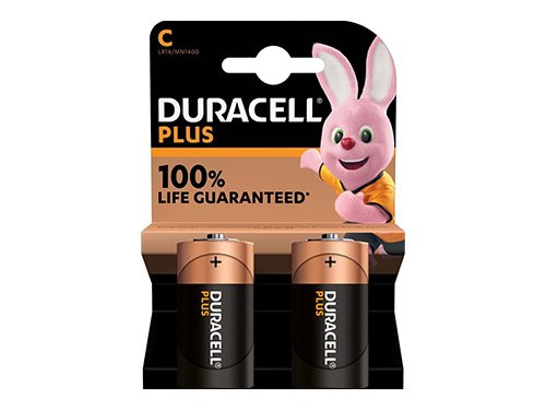 Foto van Duracell Plus 100% batterij C blister(2) Duracell Plus 100% batterij C blister(2)