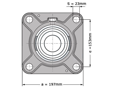 Foto van SNR Lagerblok Vierkant EXFE216 (80mm) SNR Lagerblok Vierkant EXFE216 (80mm)