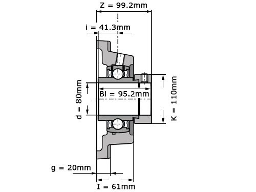 Foto van SNR Lagerblok Vierkant EXFE216 (80mm) SNR Lagerblok Vierkant EXFE216 (80mm)
