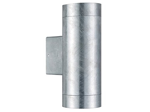 Foto van Wandlamp Tin Maxi Double 2x GU10 verzinkt IP54 Wandlamp Tin Maxi Double 2x GU10 verzinkt IP54