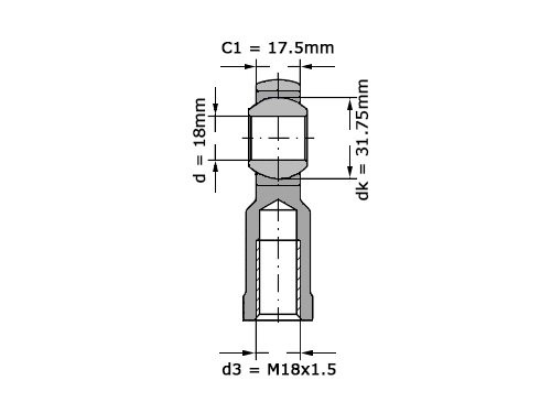 Foto van SKF Stangkop SILKAC18 M (18x47x23mm) SKF Stangkop SILKAC18 M (18x47x23mm)